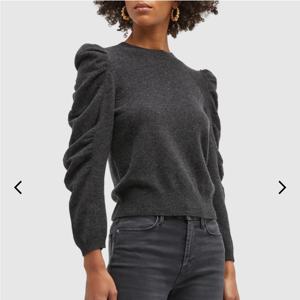 FRAME
Shirred-Sleeve Cashmere Sweater
